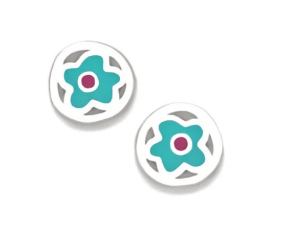 Brincos Agatha Ruiz de la Prada Flor Azul Roscas 017ROS