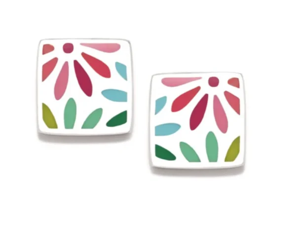 Brincos Agatha Ruiz de la Prada Daisy Quadrados Multicolor 020DAI