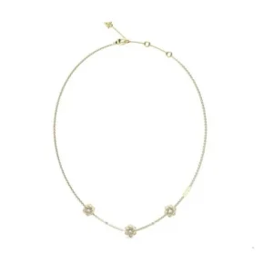 Colar GUESS 3 Flores c/ Zircónias, Malha Cadeado JUBN04552JWYGT-U