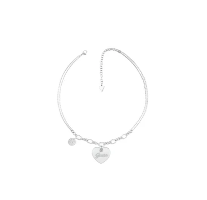 Colar GUESS Coração e Corrente JUBN05148JWRHWHT-U