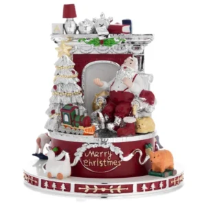 Carrocel Musical Pai Natal Sentado Vermelho 16x19 cm N8602-12RO