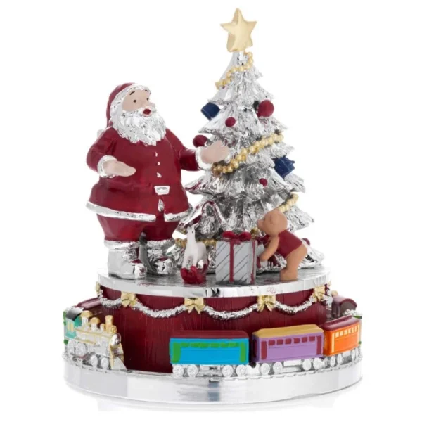 Carrocel Musical Pai Natal Azul 16x19 cm N8602-13BL