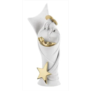 nt127-1or Presépio Marfinite/Dourado Sagrada Família Entrelaçada Estrela 16 cm NT127/1OR