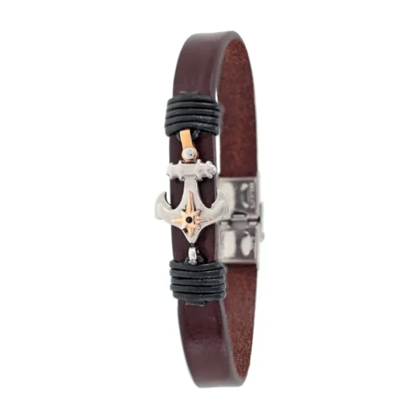 Pulseira Avanty Aço Castanha c/ uma Âncora AV0175