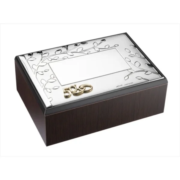 Caixa Madeira Aplique 50 Anos Casamento Personalizável