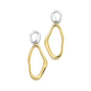 Brincos Pertegaz Rocio Bicolor Cera Doble Prata PPL390B