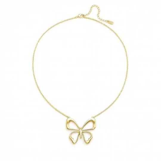 Colar Pertegaz Borboleta Dourada Prata PPL412