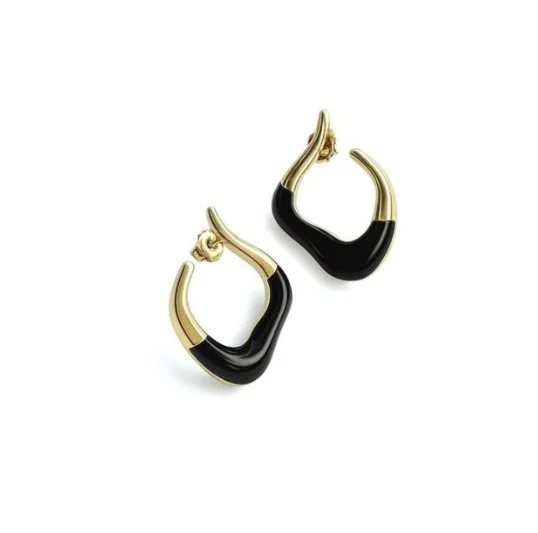 Brincos Pertegaz Ala de Borboleta Preto Prata PPL432B