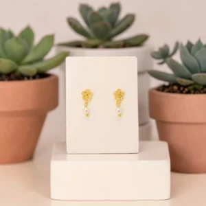 Brincos Sentimento Trevo e Pérola BRIP9255119