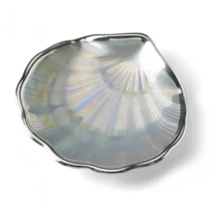 Concha Batismo Prateada Madrepérola Branca 7/405