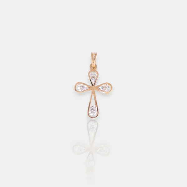 Cruz Ouro Amarelo com Zircónias CRZO8004253