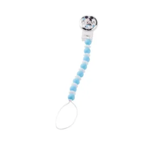 Corrente de Chupeta Mickey Azul Bolinhas Silicone D366C