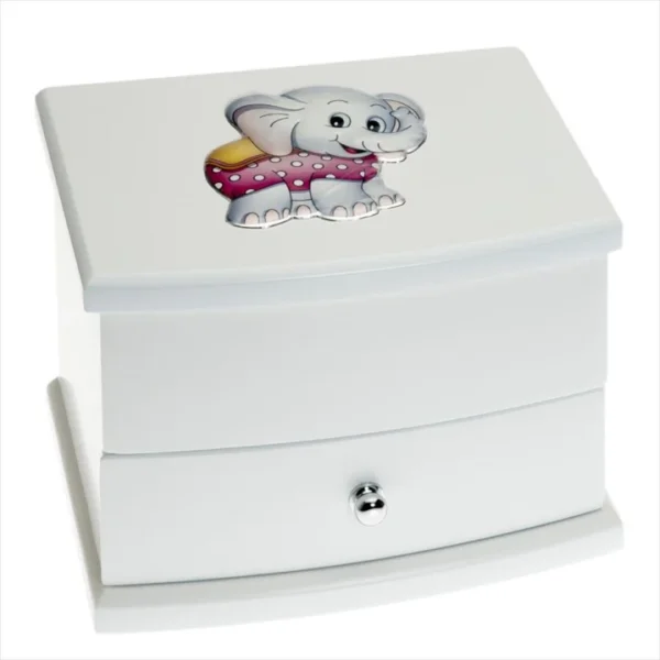 Caixa Guarda Joias com Música Elefante Colorido 18x13x13 GA1056MB
