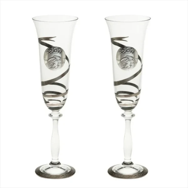 Conjunto Flutes com Alianças 25º Casamento GA3142V