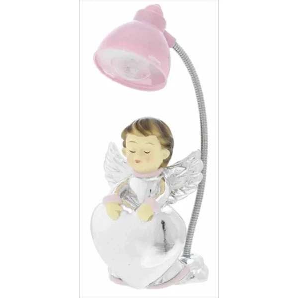 Luz de Presença Mini Anjo Coração Rosa B4188-04R