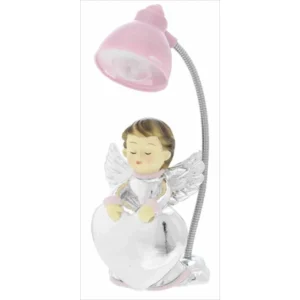Luz de Presença Mini Anjo Coração Rosa B4188-04R