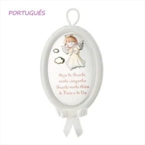 Medalha de Berço Oval Anjo da Guarda com Música EV5104/06PB