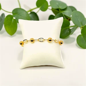 Pulseira Ouro Amarelo Roca e Bola PLSO8000380
