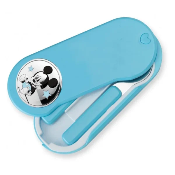 Estojo Talheres Mickey Bebé Azul D138C