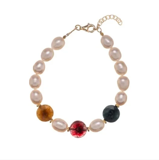Pulseira Alisia Pérolas e Qz Colorido AL5171