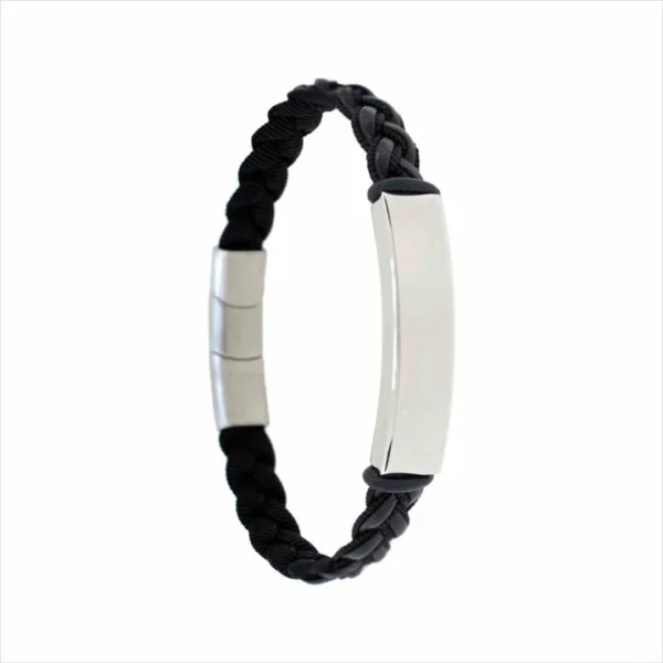 Pulseira Avanty H Chapa P Péle Trança Preta AV0255