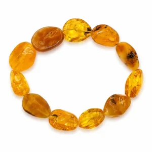 PE150042110-1 Pulseira Elástica Âmbar Barroco Manteiga e Mel Irregular