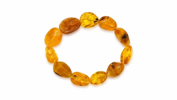 PE150042110-1 Pulseira Elástica Âmbar Barroco Manteiga e Mel Irregular