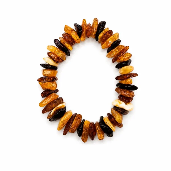 Pulseira Elástica Âmbar Barroco Multicolor Irregular Mate