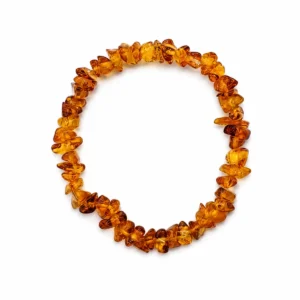 PE150048110 Pulseira Elástica Âmbar Barroco Cognac Irregular