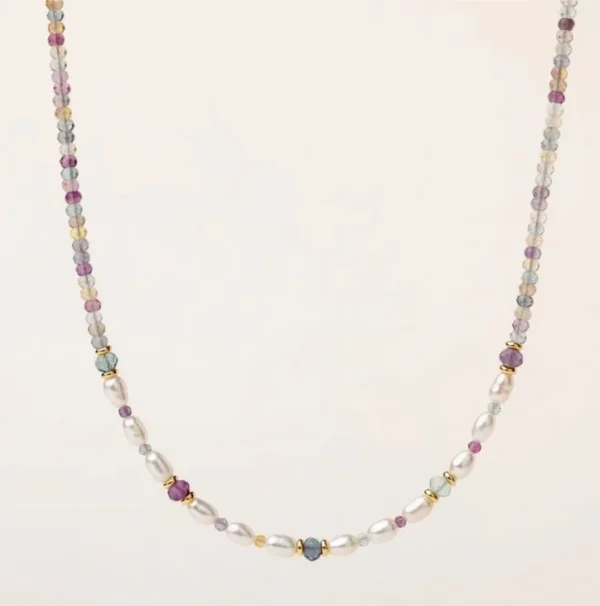 Colar Alisia Fluorite e Pérolas AL5423.01.028