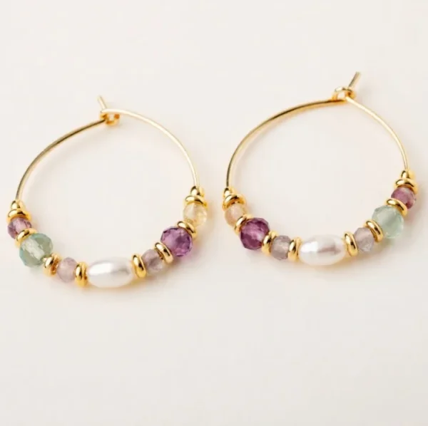 Argolas Alisia Fluorite e Pérolas AL5429