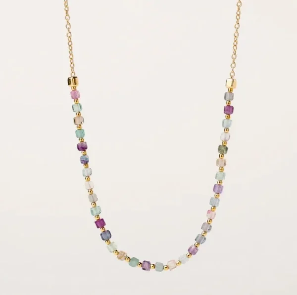 Colar Alisia Fluorite ao Centro Cadeado AL5433.01.028