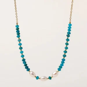 al5638-01-014 Colar Alisia Apatite e Pérolas com Cadeado AL5638