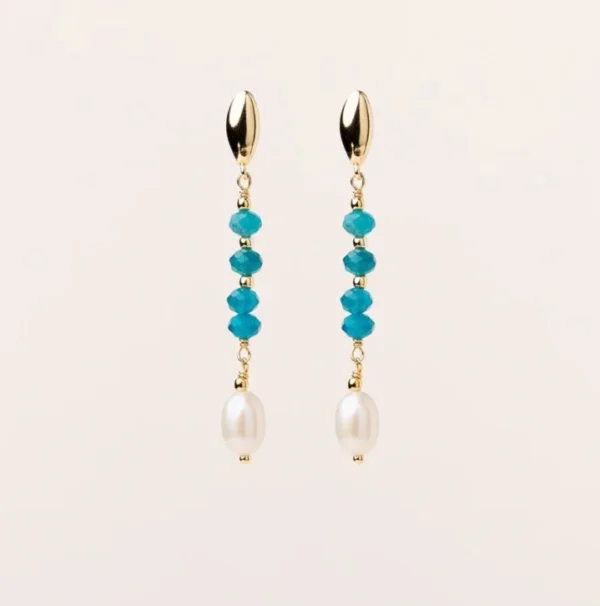 Brincos Alisia Comp Apatite e Pérolas Torn AL5641