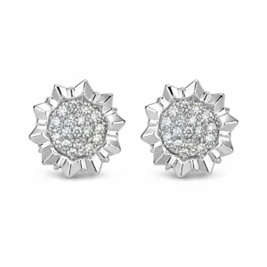 BR2038151 Brincos Girassol Côncavo com Zircónias