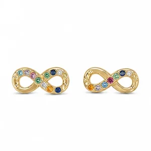 BR2113351 Brincos Infinitos com Zircónias Coloridas