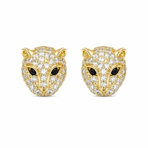Brincos Prata Dourada Leopardos