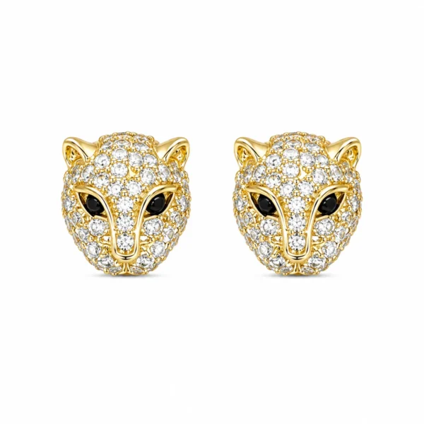 Brincos Prata Dourada Leopardos