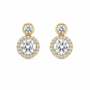 BR2361491 Brincos Prata Dourada com Zircónias