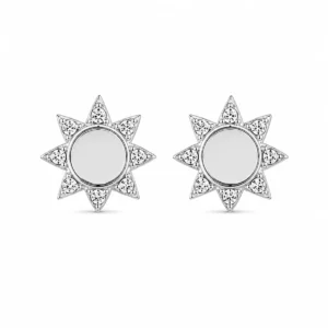 Brincos Sol Com Zircónias