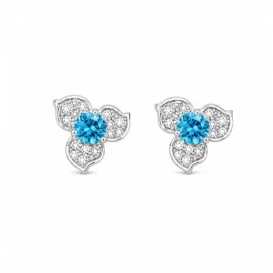 Brincos Flores com Zircónias
