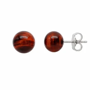 BR23987115 Brincos Prata e Olho Tigre Vermelho - DETERMINAÇÃO PRESERVERANÇA EQUILÍBRIO