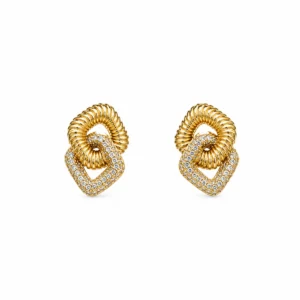 BR2412651 Brincos Prata Dourada com Zircónias