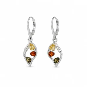 BR24305110 Brincos Prata Âmbar Tricolor