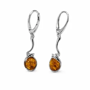 BR24306110 Brincos Prata e Âmbar Cognac