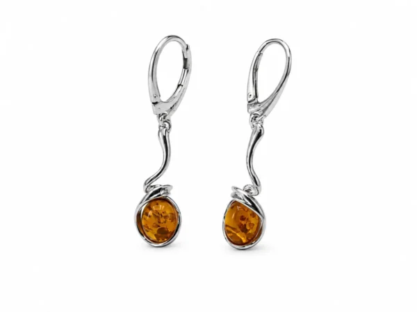 BR24306110 Brincos Prata e Âmbar Cognac