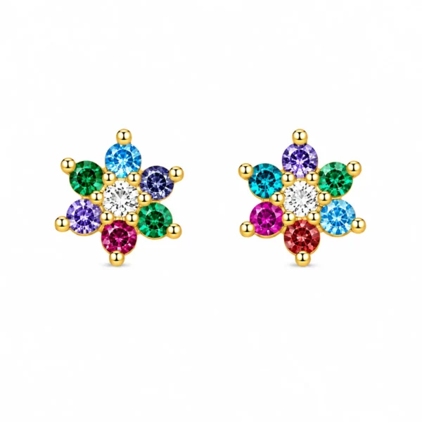 Brincos Flores Multicolor