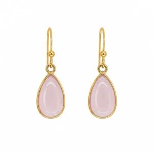 BR2455107 Brincos Prata Dourada e Qz Rosa - AMOR HARMONIA PAZ