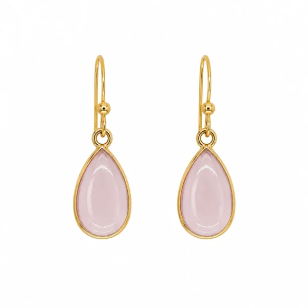 BR2455107 Brincos Prata Dourada e Qz Rosa - AMOR HARMONIA PAZ