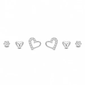 Kit 3 Pares de Brincos com Zircónias